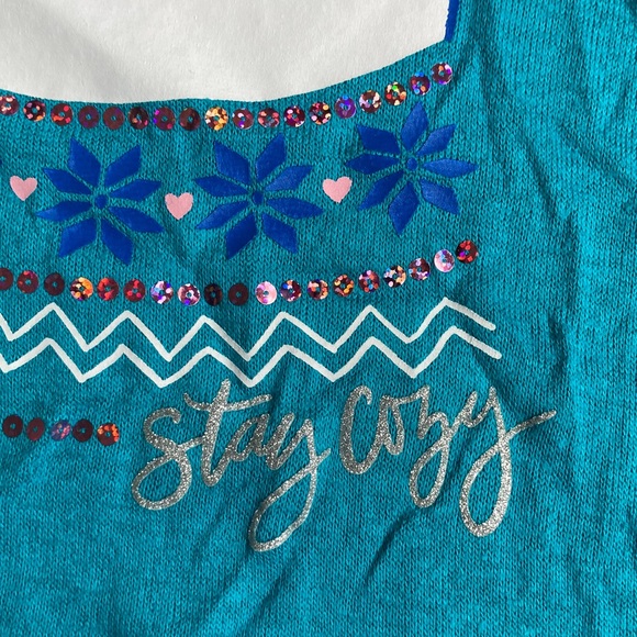 3/$12 polar bear cozy glitter graphic top w sequin casual long sleeve L 10/12 - Picture 5 of 17